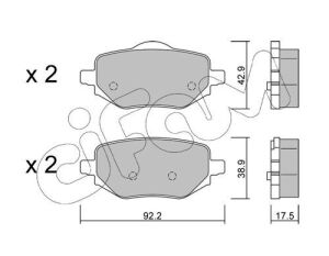К-кт тормоз. колодок задн. C4 III (BA_, BB_, BC_) 1.5 BlueHDi 130 (BBYHZB) 20-, OPEL CORSA F (P2JO) 1.2 (68) 19-, PEUGEOT 2008 II 1.5 BlueHDI 130 19-