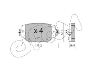 Комплект гальмівних колодок задні JUMPY III 1.6 BlueHDi 115 16-, PEUGEOT, TOYOTA