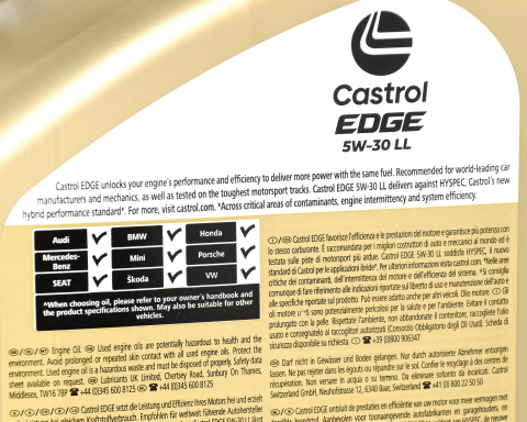 Моторна олива Castrol EDGE LL Titanium FST 5W-30, 5 літрів Моторна олива Castrol EDGE LL Titanium FST 5W-30, 5 літрів