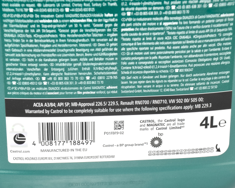 Моторна олива CASTROL Magnatec A3/B4 5W-40, 4 літри Моторна олива CASTROL Magnatec A3/B4 5W-40, 4 літри