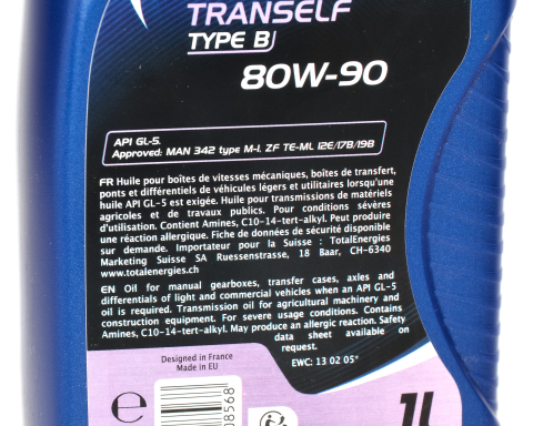 Трансмісійна Олива ELF TRANSELF TYPE B 80W-90, 1 літр Трансмісійна Олива ELF TRANSELF TYPE B 80W-90, 1 літр