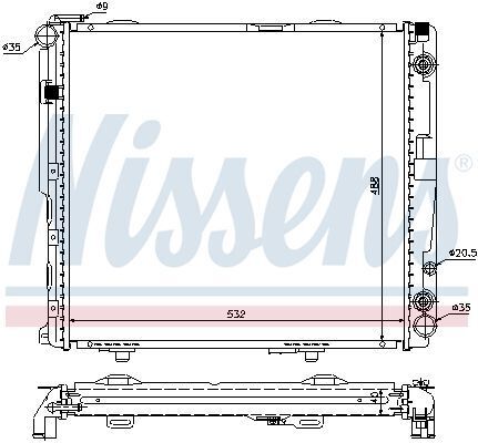 Радіатор MB E W 124(84-)E 250 D(+)[OE 124 500 18 02]
