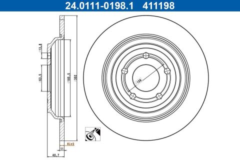 Диск гальмівний (задній) Ford Focus III/IV 10- (302x11) Диск гальмівний (задній) Ford Focus III/IV 10- (302x11)