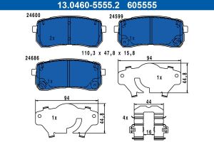 Колодки тормозные (задние) Kia Sorento 15-20 (с аксессуарами)