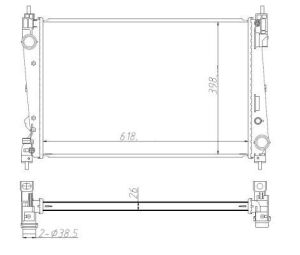 Радіатор охолодження Fiat Doblo/Opel Combo 1.3/1.6/2.0 D Multijet 10- (МКПП)