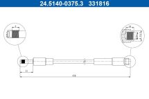 Шланг тормозной (задний) MB A-class (W176)/B-class (W246/W242) 11-