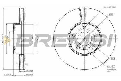 Тормозной диск E70/E71 07-