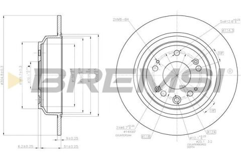 Гальмівний диск зад. Accord/Accord 08-