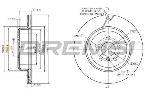 Гальмівний диск зад. BMW 7 (G11/G12) 2.0 D 16-19 (330x20mm)