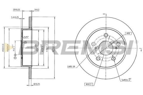 Гальмівний диск зад. COROLLA 1.8 VVTi Hybrid 19- (274x10mm)