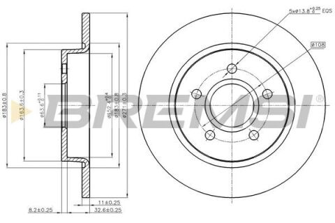 Гальмівний диск задн. Focus 1.0-2.0 EcoBoost/TDCi 14-21