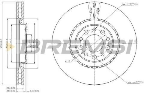Гальмівний диск пер. Jeep Cherokee 13- Гальмівний диск пер. Jeep Cherokee 13-