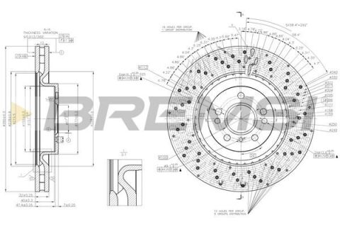 Гальмівний диск пер. MB M-CLASS W166 11-15