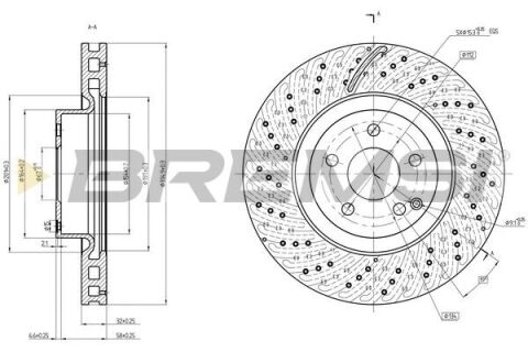 Гальмівний диск пер. W221 06-13