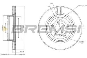 Тормозной диск перед. BMW X3 (E83) 03-11 (325x25)