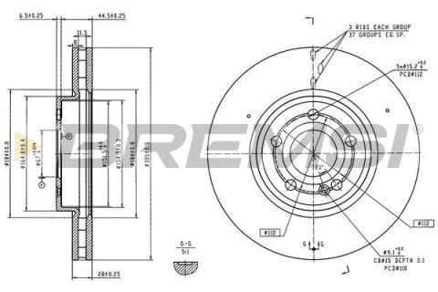Гальмівний диск перед. MB A-class (W177) 1.5 D 18- (305x28mm)