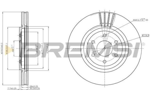 Тормозной диск перед. Nissan Navara/ Pathfinder III 05-10 (320x28)