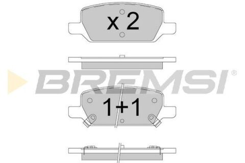 Гальмівні колодки зад. TESLA MODEL 3 17- (BREMBO) Гальмівні колодки зад. TESLA MODEL 3 17- (BREMBO)