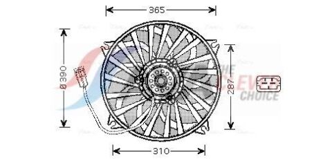 Вентилятор радіатора (без дифузора) C4,C4 Picasso, C4 Grand Picasso, Peugeot 307