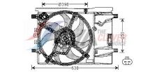 Вентилятор радиатора (с диффузором) ADAM 12-, CORSA D 09-, CORSA D 09-