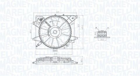 Вентилятор радиатора (с диффузором) i30 11-, KIA Вентилятор радиатора (с диффузором) i30 11-, KIA