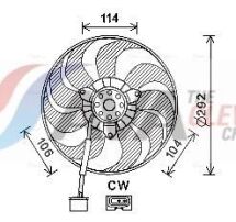 Вентилятор радиатора Bora, Golf 98- Skoda Octavia 1.4/1.6 96- Skoda Octavia 1.4/1.6 96-