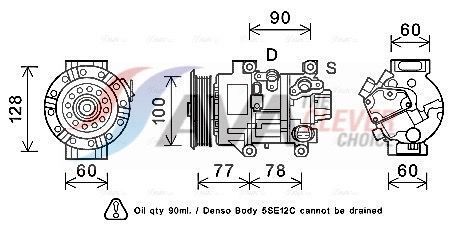 Компресор кондиціонера AVENSIS 2.0 D-4D 03-, COROLLA 2.0 D-4D 04- Компресор кондиціонера AVENSIS 2.0 D-4D 03-, COROLLA 2.0 D-4D 04-