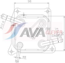Масляный радиатор (без корпуса) JUKE 1.6 10-, PULSAR 1.6 CVTC 12-, QASHQAI / QASHQAI +2 I 1.6 07-, ALMERA 1.6 11-