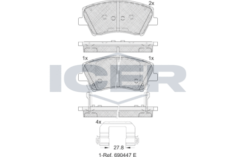 Колодки тормозные (передние) Hyundai Elantra 15-/Ioniq/Kia Niro 16-