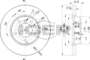 Диск тормозной (передний) BMW 3 (E36/E46) 90-07/Z3 (E46)/Z4 (E85) 96-09 (286x22) (с покр.) (вент.)