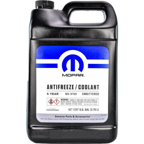 Антифриз MOPAR ANTIFREEZE COOLANT 5-YEAR, 3,785 літри Антифриз MOPAR ANTIFREEZE COOLANT 5-YEAR, 3,785 літри
