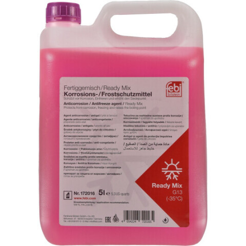 Антифриз FEBI BILSTEIN Readymix G13 (-35°C) фіолетовий, 5 літрів Антифриз FEBI BILSTEIN Readymix G13 (-35°C) фіолетовий, 5 літрів