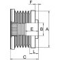 Шків генератора Astra H 1,9CDTI 04-, Vectra C 1,9CDTI 04-., фото 2 - интернет-магазин Auto-Mechanic