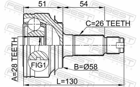 ШРКШ (ШРУС) наружный 28x58x26 HONDA CIVIC 06-11