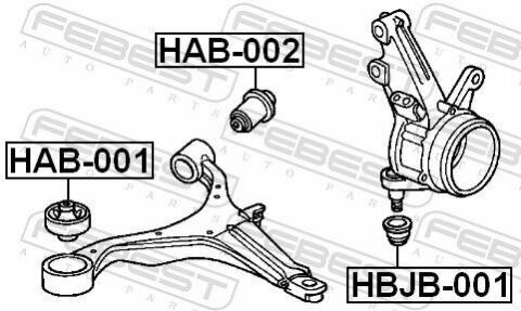 Сайлентблок переднього важеля (спереду) Honda CR-V/Civic 01-