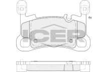 Колодки гальмівні (задні) Porsche Cayenne 17- (Brembo)