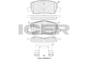 Колодки тормозные (задние) Tesla Model S/Model X/Model Y 12-
