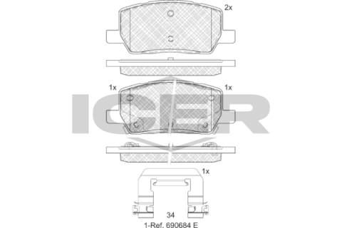Колодки тормозные (задние) Tesla Model S/Model X/Model Y 12- Колодки тормозные (задние) Tesla Model S/Model X/Model Y 12-