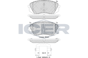 Колодки тормозные (передние) Hyundai Kona 18-/Kia Niro 18-22/Soul EV 14-