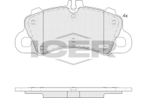 Колодки гальмівні (передні) Porsche Macan 3.0 S/3.0 S Diesel 14-/Cayenne 2.9/3.0 S AWD 17- (Brembo)