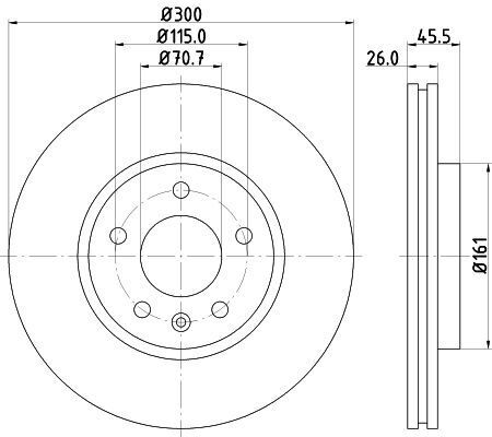 Диск гальмівний передн.Cruze 1.6 09-,Opel Astra j (16&quot;) D=300 CHEVROLET HIGH CARBON