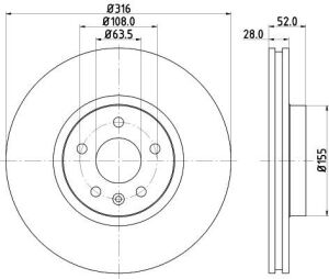 Диск гальмівний передн.Galaxy, S-Max, Landrover Freelander, Volvo S60/80 II, V60/70, XC70 06- FORD HIGH CARBON