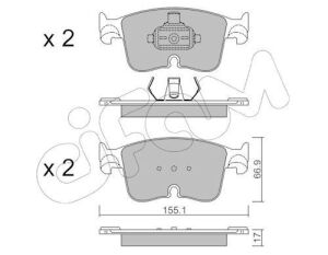 Комплект гальмівних колодок передні VW CADDY CALIFORNIA V Camper (SBB, SBJ) 2.0 TDi BMT 20-
