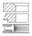 Комплект поршневих кілець (на 1 поршень) STD (1/1/2) Mazda 2 1.3 2003–, 3 1.3 2003– (бензин)