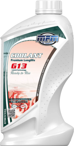Антифриз MPM MOTORS Coolant Premium Longlife G13 Ready to Use -40°C (червоний), 1 літр