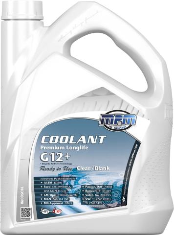 Антифриз MPM MOTORS Coolant Premium Longlife -40°C G12+ Ready to Use Clear / Blank, 5 літрів