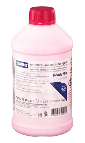 Антифриз SWAG Ready Mix -35°C (червоний) G12, 1 літр Антифриз SWAG Ready Mix -35°C (червоний) G12, 1 літр