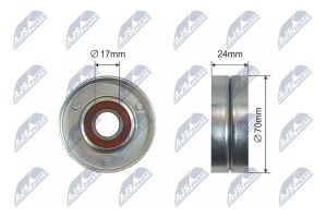 Натяжной ролик, поликлиновой ремень Audi A1, A3, A4, A4 Allroad, A5, A6, Q5, Tt, Seat Altea, Altea Xl, Cordoba, Exeo, Exeo St, Ibiza Iii, Ibiza Iv, Ibiza Iv St, Leon, Skoda Fabia I 1.2D-2.0D 11.99-