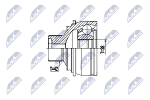 Шарнирный комплект, приводной вал Audi A4 B9 8W 15-, A5 B9 16-, A6 C8 18-, A7 4Ka 17-, Q7 15-, Q8 18-, Vw Touareg 17-, Porsche Cayenne 17-