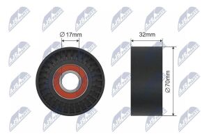 Паразитный / Ведущий ролик, клиновой ремень Bmw 1 (F20), 1 (F21), 2 (F22, F87), 2 (F23), 3 (F30, F80), 3 (F31), 3 Gran Turismo (F34), 4 (F32, F82), 4 (F33, F83), 4 Gran Coupe (F36), 5 (F10) 3.0 01.08-